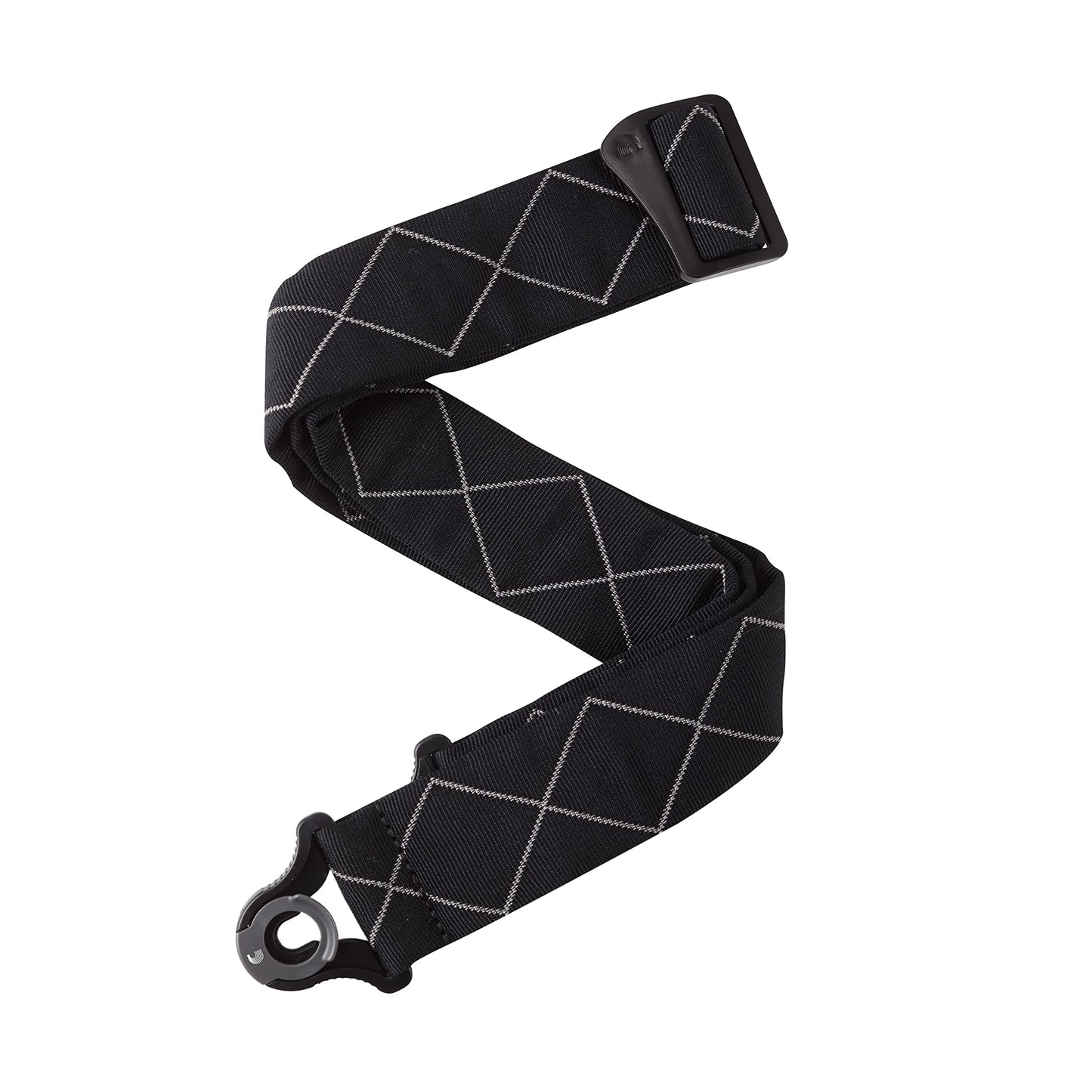 D'Addario Auto Lock Guitar Strap Padded Black Diamond (50BAL02) - Deccan Retail