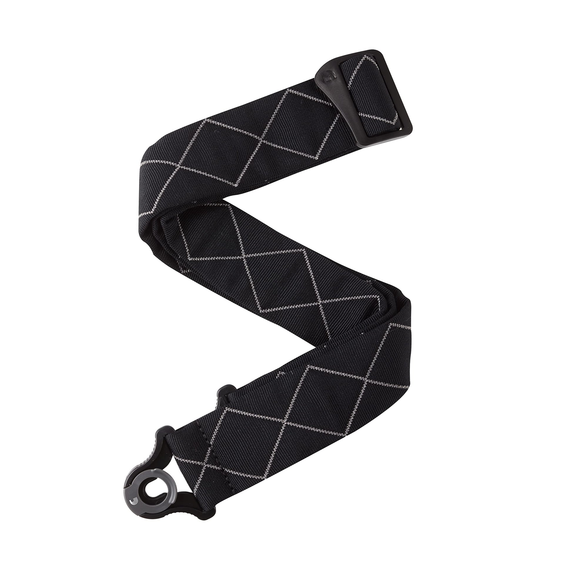 D'Addario Auto Lock Guitar Strap Padded Black Diamond (50BAL02) - Deccan Retail