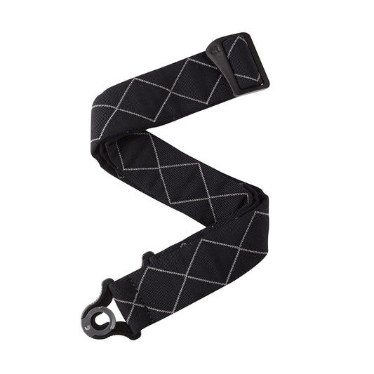 D'Addario Auto Lock Guitar Strap Padded Black Diamond (50BAL02) - Deccan Retail