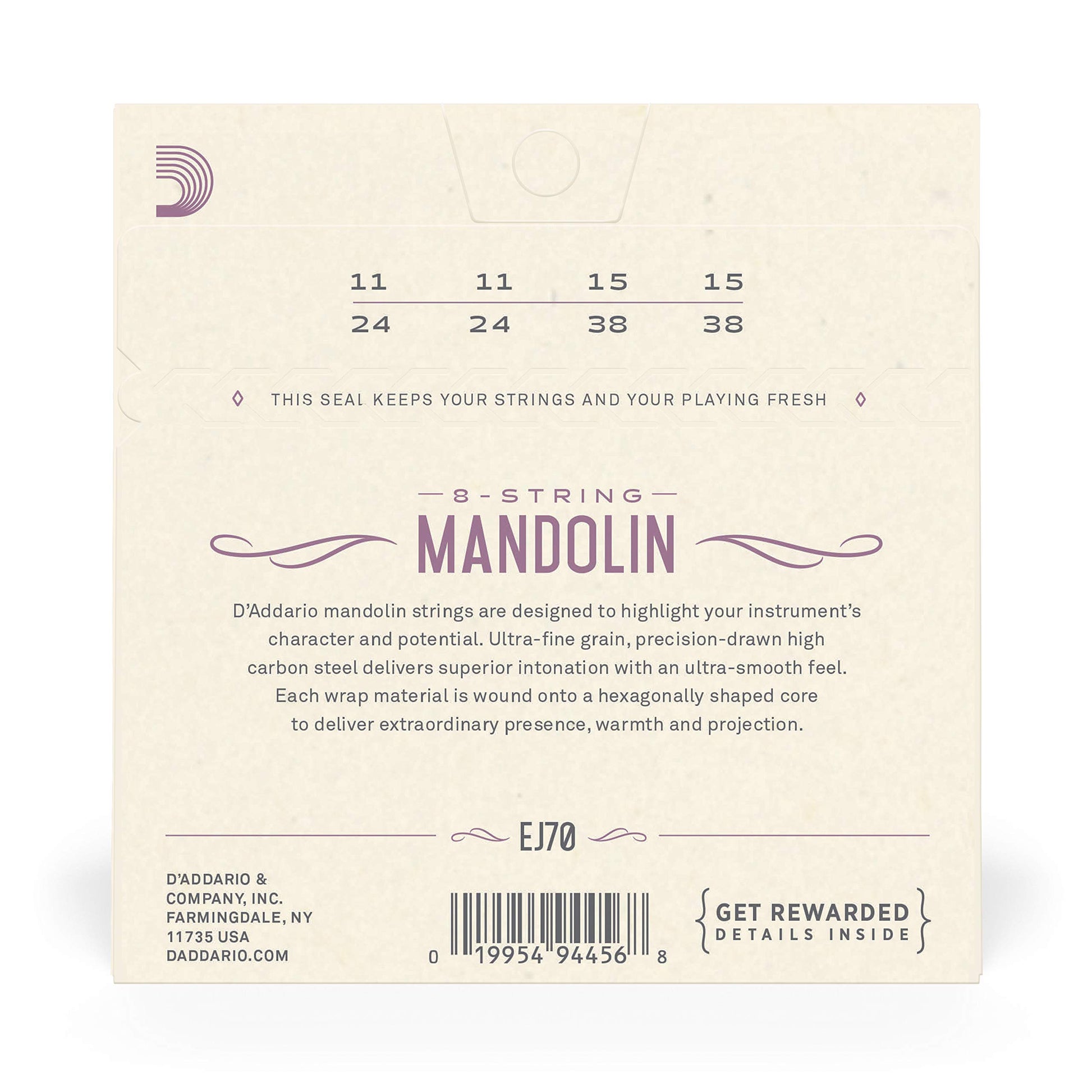 D'Addario EJ70 Phosphor Bronze Mandolin Strings Ball End Medium/Light 11-38 - Deccan Retail