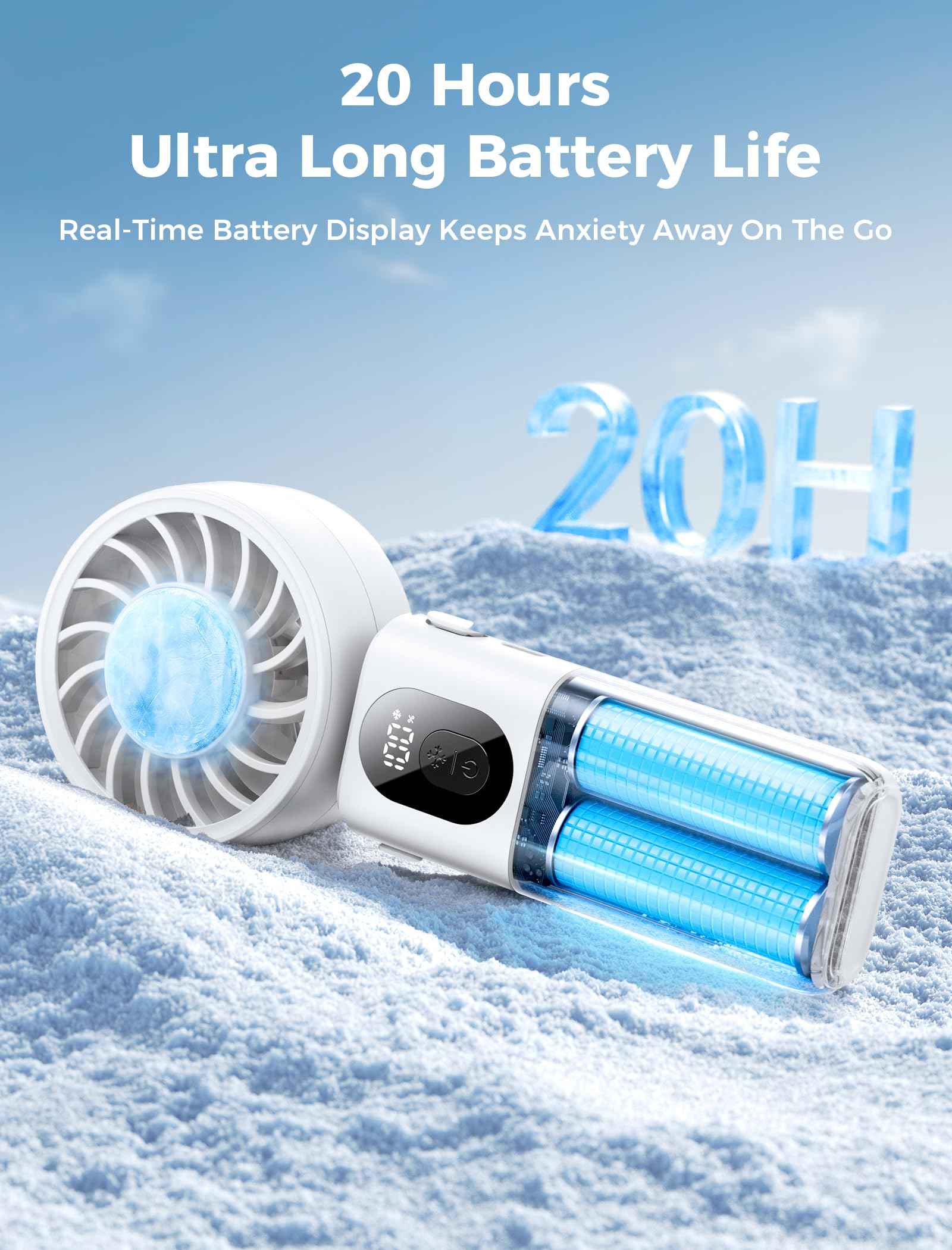 Aecooly Ice Cooling Handheld Fan PC01-white