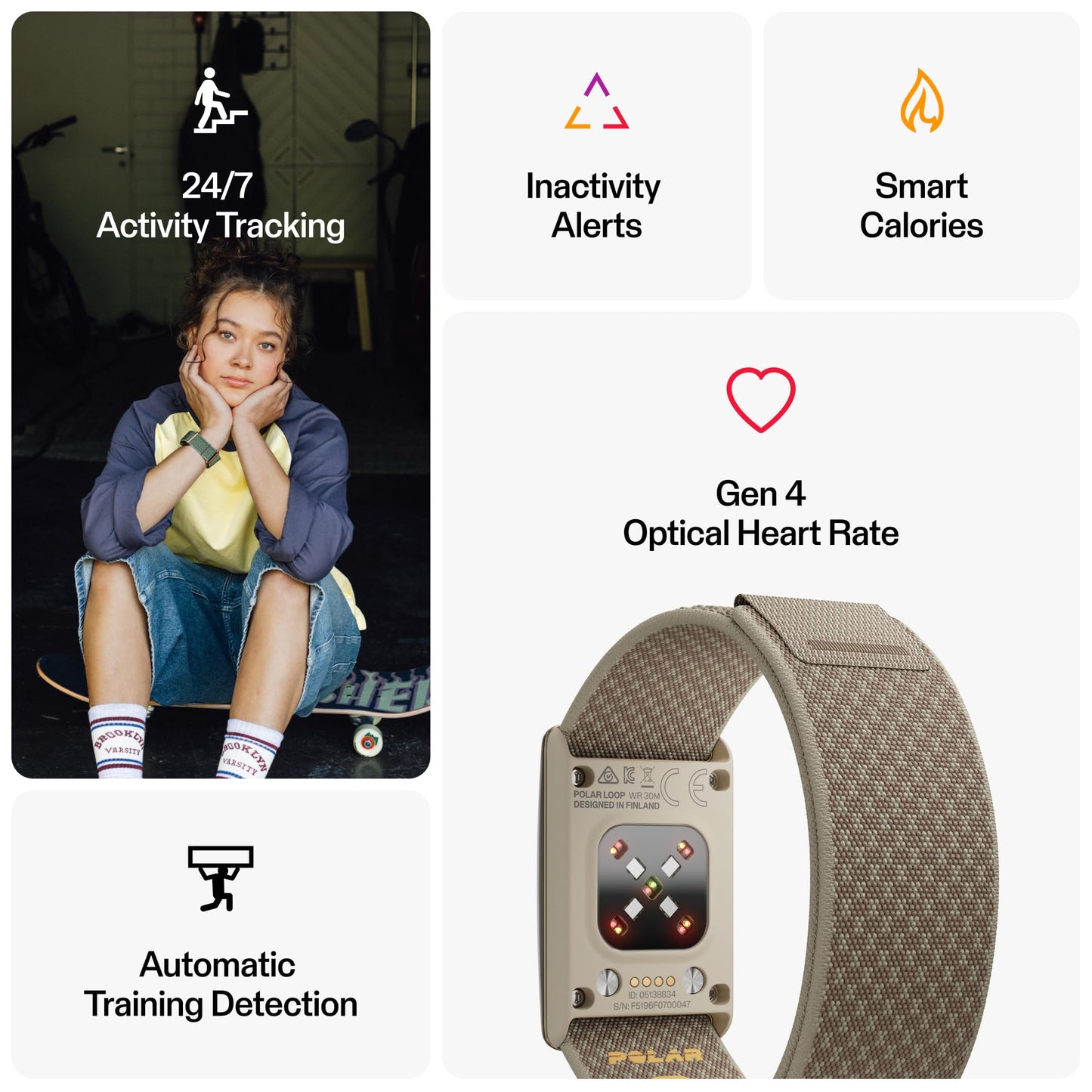 Polar Loop Gen 2 Screen-Free Wellness Tracker – Gold Sand - Deccan Retail