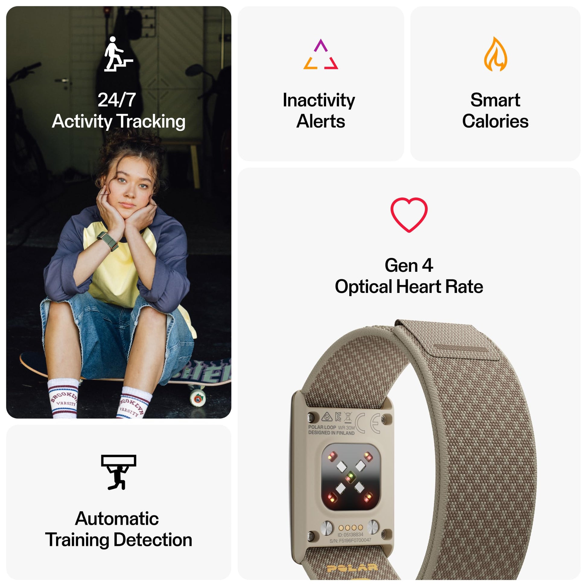 Polar Loop Gen 2 Screen-Free Wellness Tracker – Gold Sand - Deccan Retail