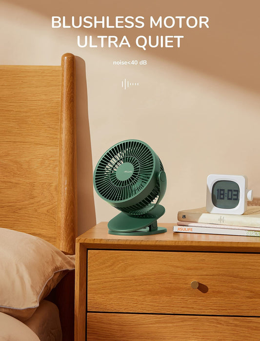 JISULIFE Mini Clip Fan, 4000mAh - Green - Deccan Retail