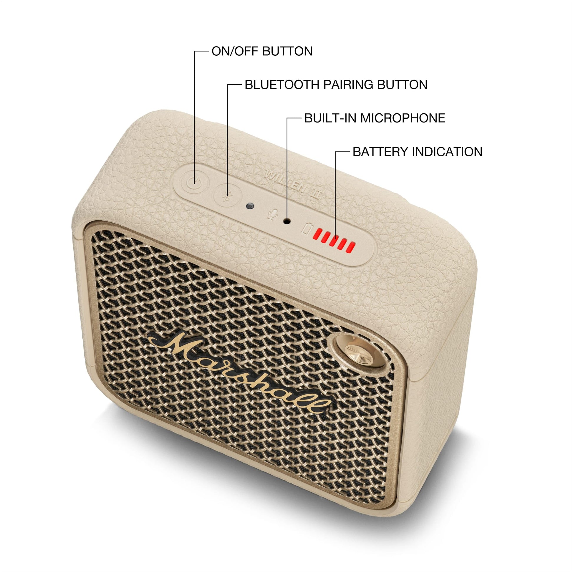 Marshall Willen II Portable Bluetooth Speaker – Cream - Deccan Retail