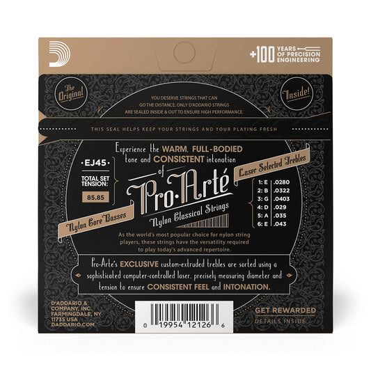 D'Addario EJ45 Pro-Arte Nylon Classical Guitar Strings Normal Tension - Deccan Retail