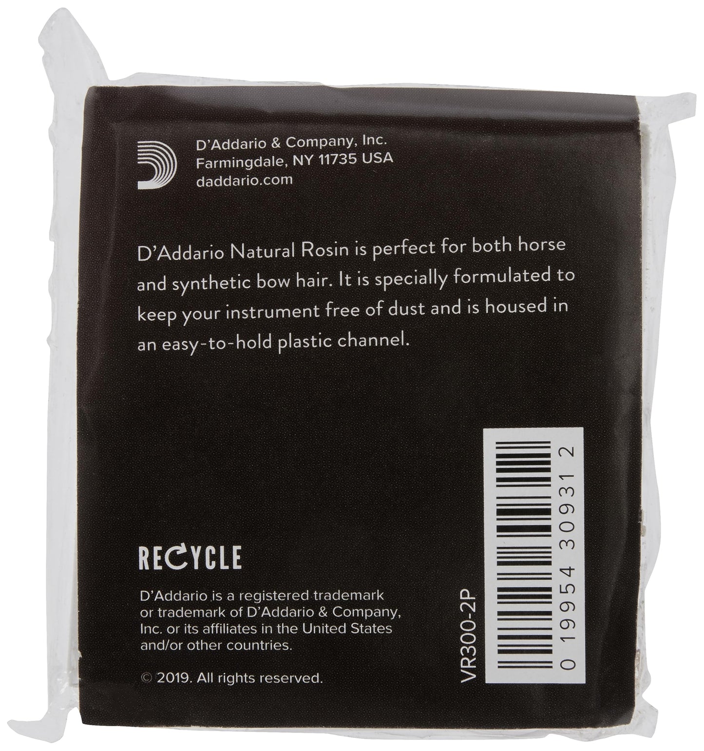 D'Addario VR300-2P Violin Rosin – Natural Dark - Deccan Retail