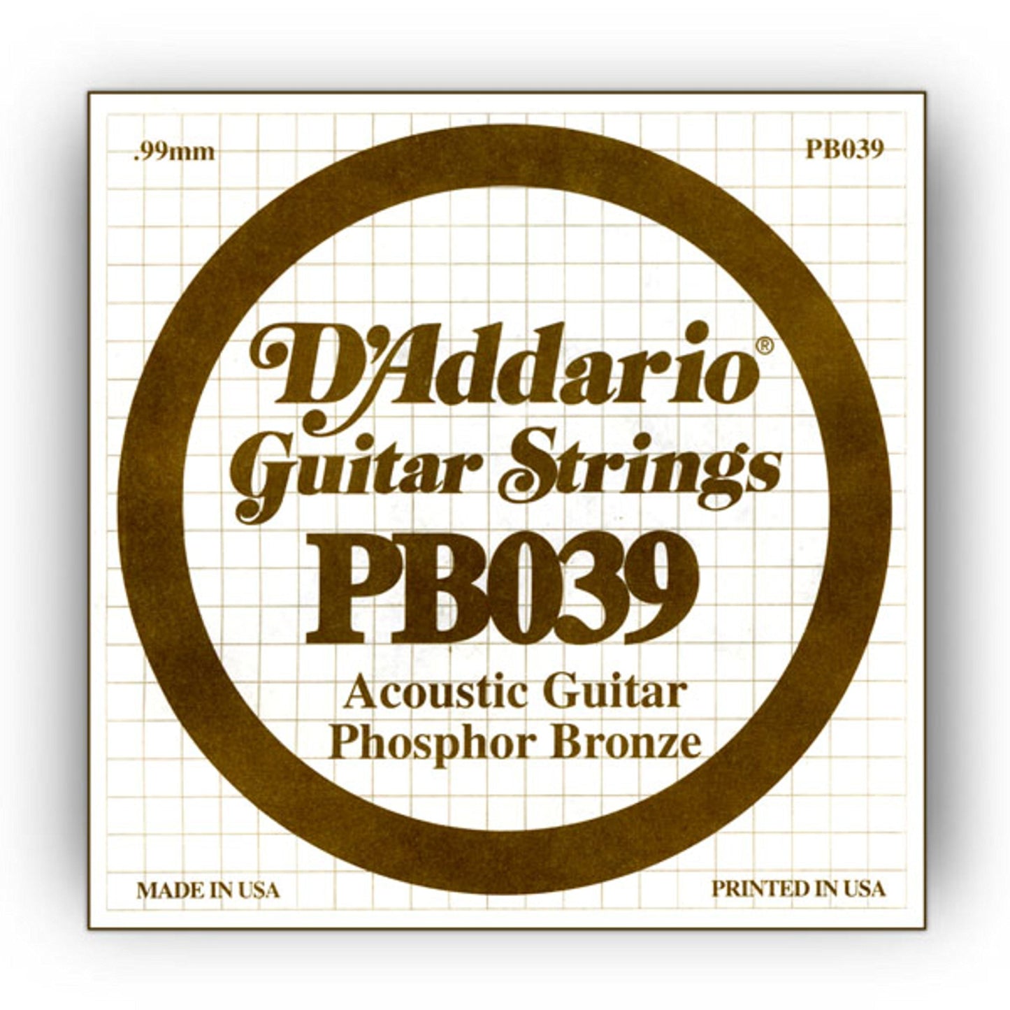 D'Addario PB039 Phosphor Bronze Acoustic Guitar String .039 - Deccan Retail