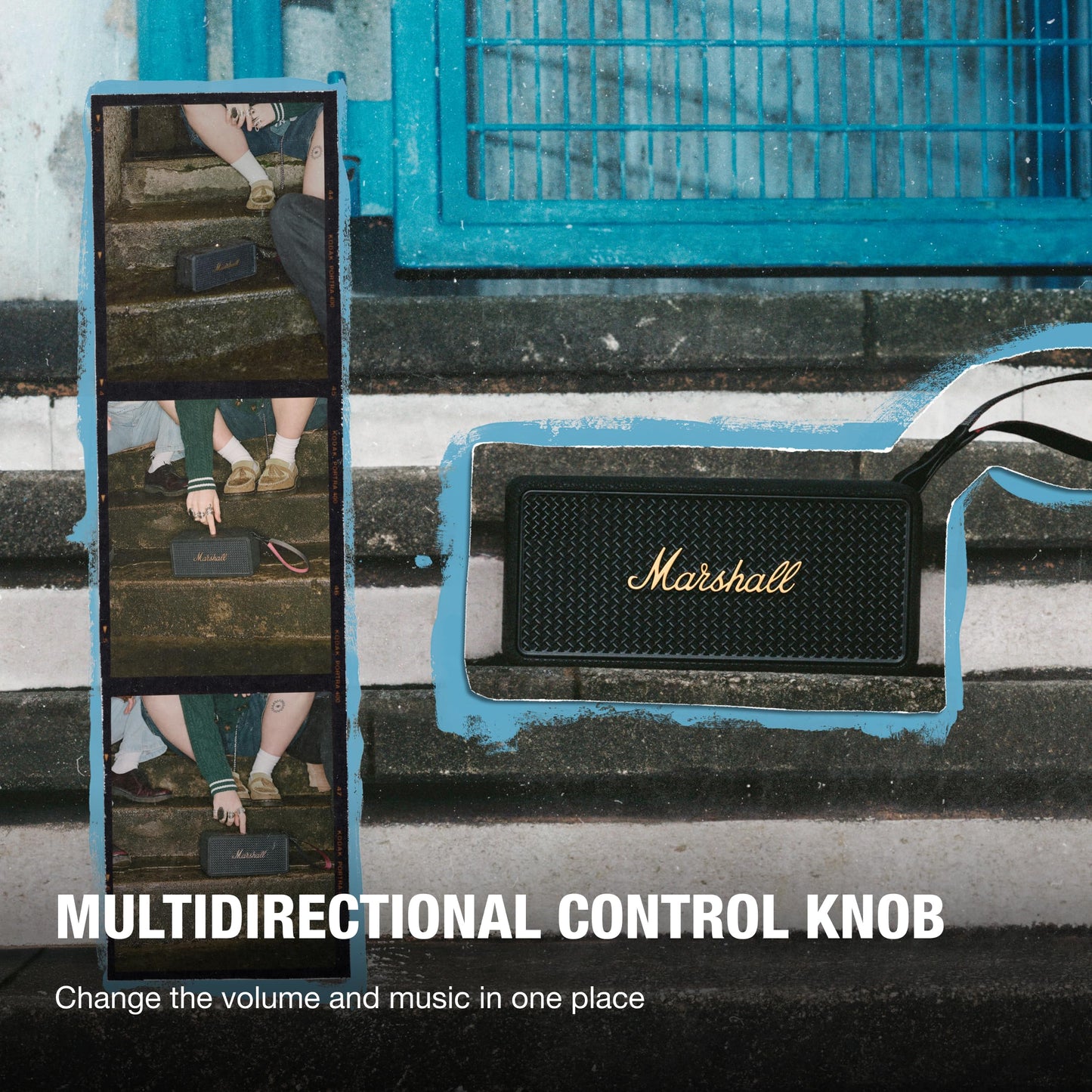 Marshall Middleton II Portable Bluetooth Speaker – Black & Brass - Deccan Retail