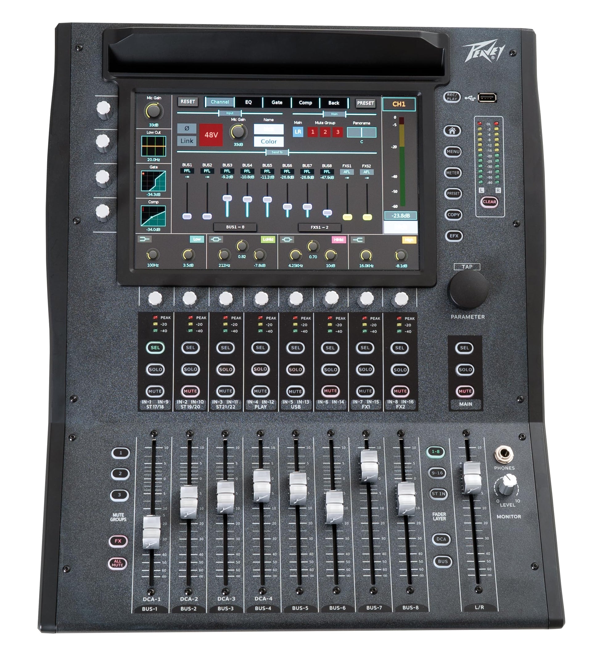 Peavey Aureus 28 Digital Mixer – 28-Input / 14-Output Mixing Console - Deccan Retail