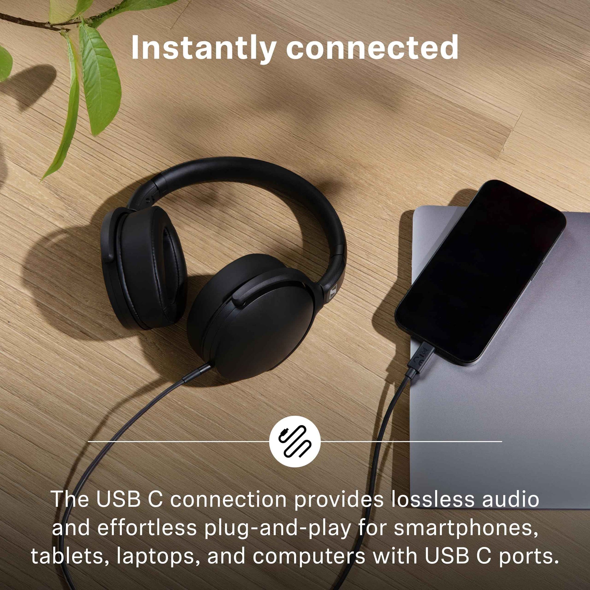 Sennheiser HD 400U USB-C Wired Over-Ear Headphones – Black