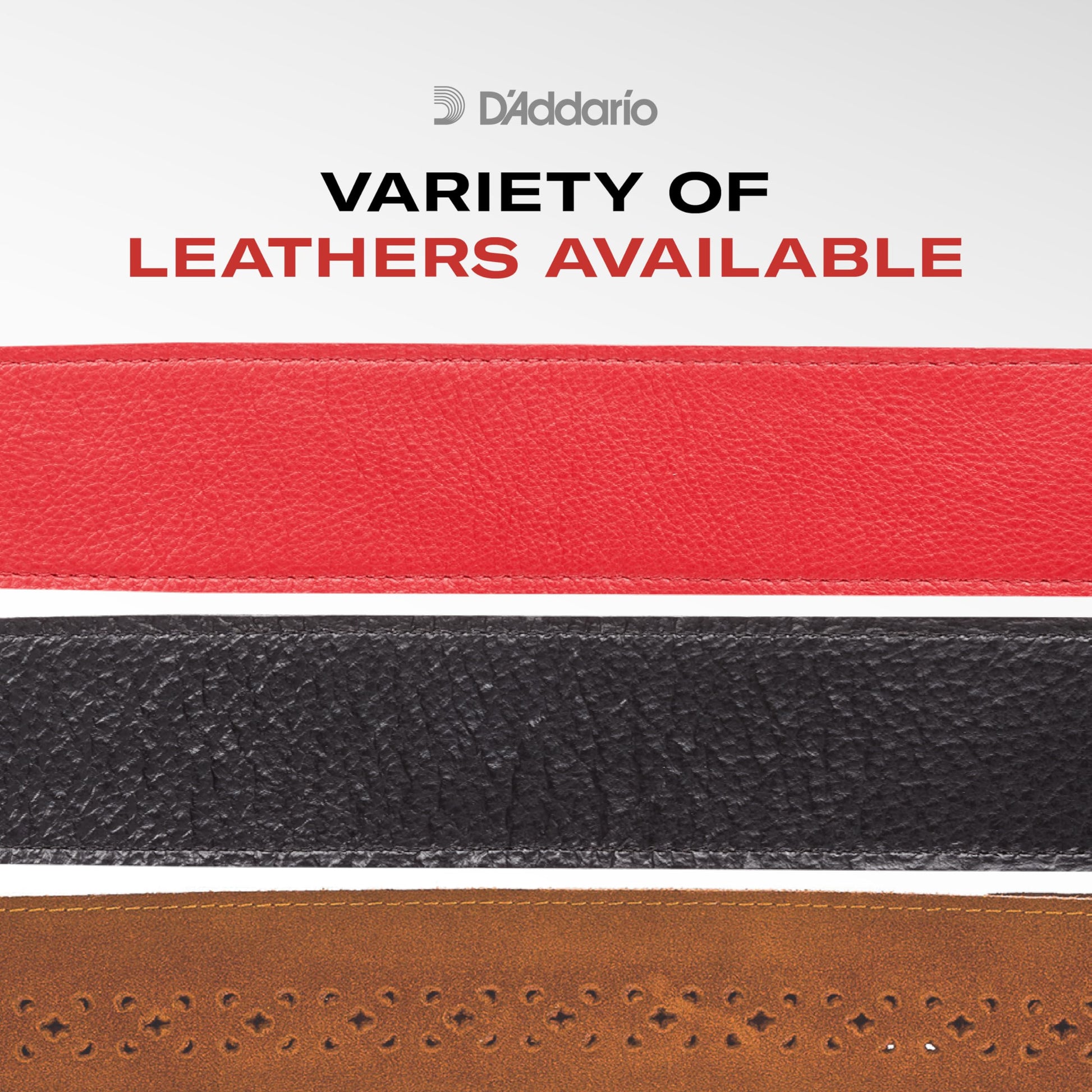D'Addario L25S1505 Laced Leather Guitar Strap – White - Deccan Retail