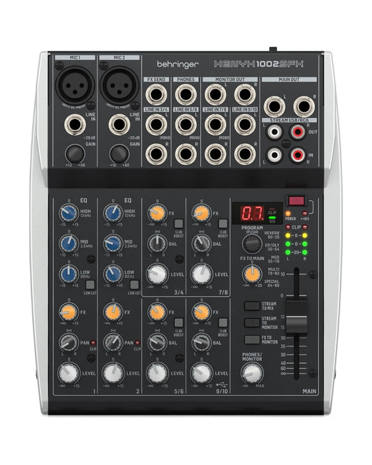 Behringer XENYX 1002SFX 10-Channel Analog Streaming Mixer