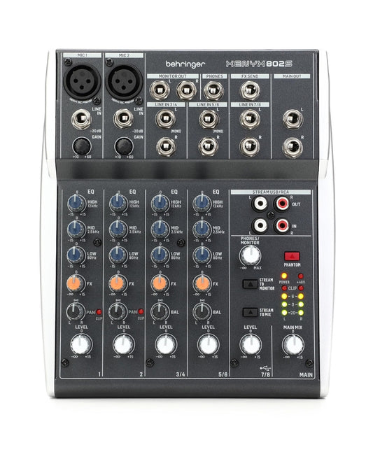Behringer XENYX 802S USB Analog Audio Mixer – Black