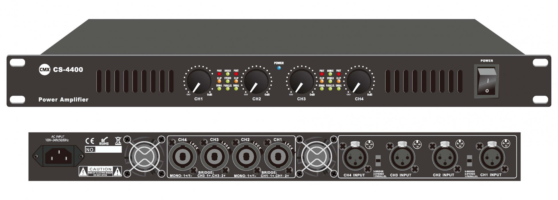 CMX CS Series Four Channel Pro Sound Class-D Power Amplifier (CS-4100 / CS-4200 / CS-4300 / CS-4400) - Deccan Retail