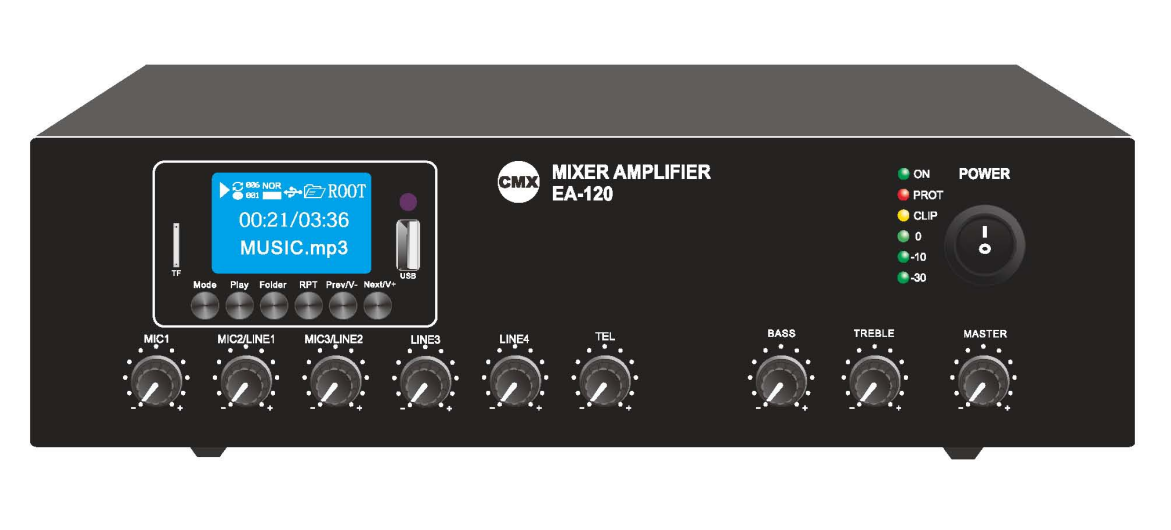 CMX EA Series Mixer Amplifier with USB/SD/FM/Bluetooth (EA-30 / EA-60 / EA-120) - Deccan Retail