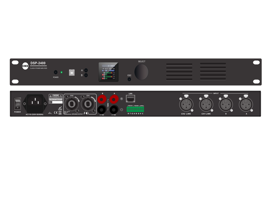 CMX 2-Channel Amplifiers with DSP Processor DST-2400 DST-2300 DST-2200