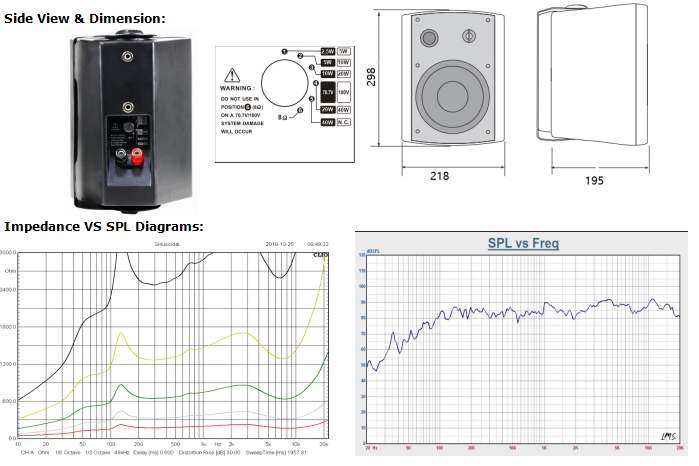 CMX WSK-640CS 6.5-Inch 2-Way Wall Mount Speaker 40W