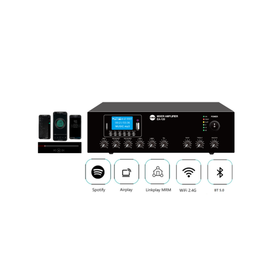 CMX EA-W Series Wi-Fi Internet Streaming Amplifier with USB, SD, FM & Bluetooth (EA-30W / EA-60W / EA-120W)