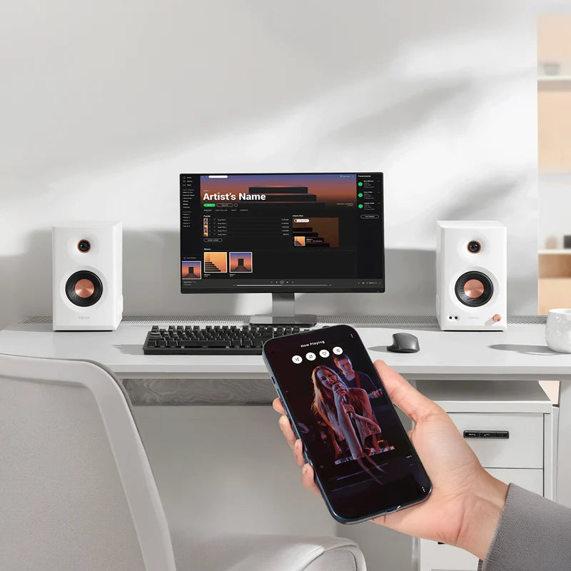 Edifier MR5 Bluetooth Powered Studio Monitor Speakers 2.0 – White(PRE-ORDER ONLY)