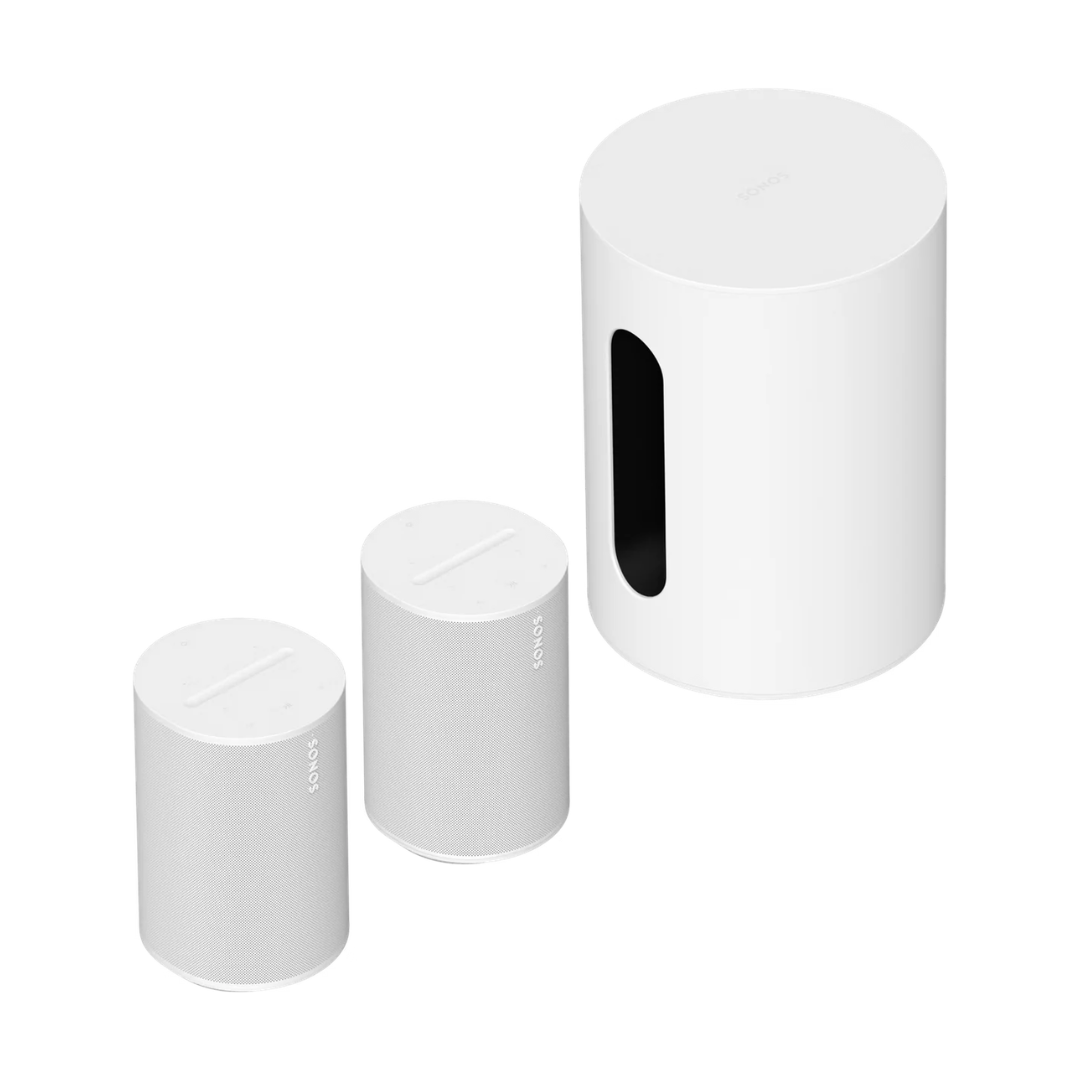 Ultimate Home Theatre Completion Set Sub Mini + 2x Era 100 - White
