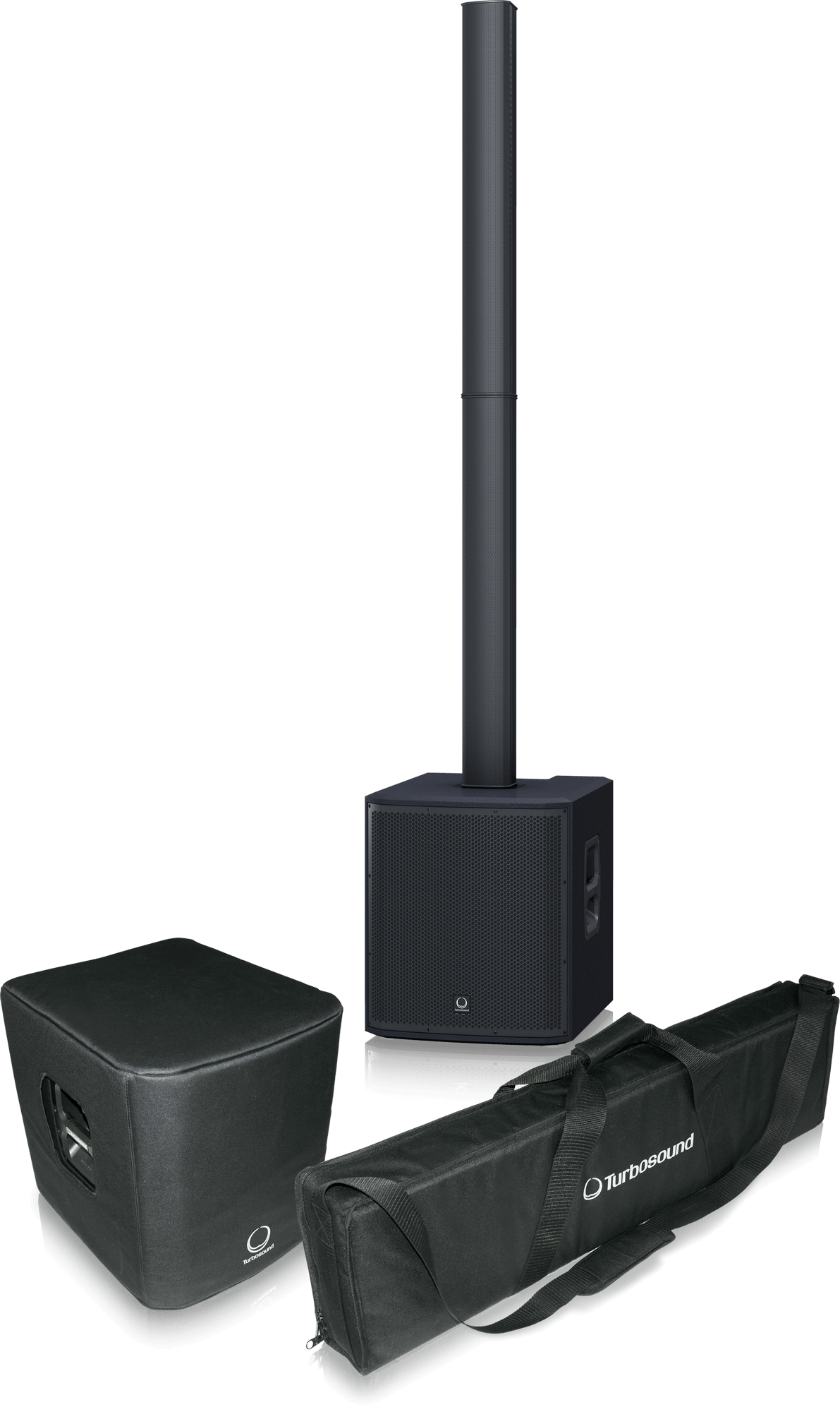 Turbosound iNSPIRE iP2000 Bundle – Powered Column PA System with Protective Covers - Deccan Retail