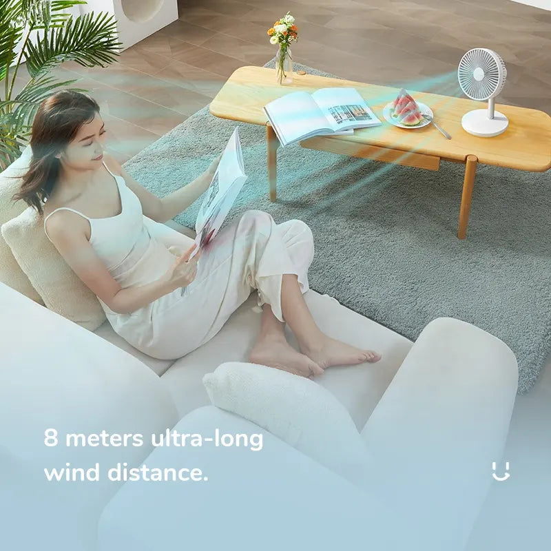 JISULIFE Life7 Portable Table Fan – Light Grey
