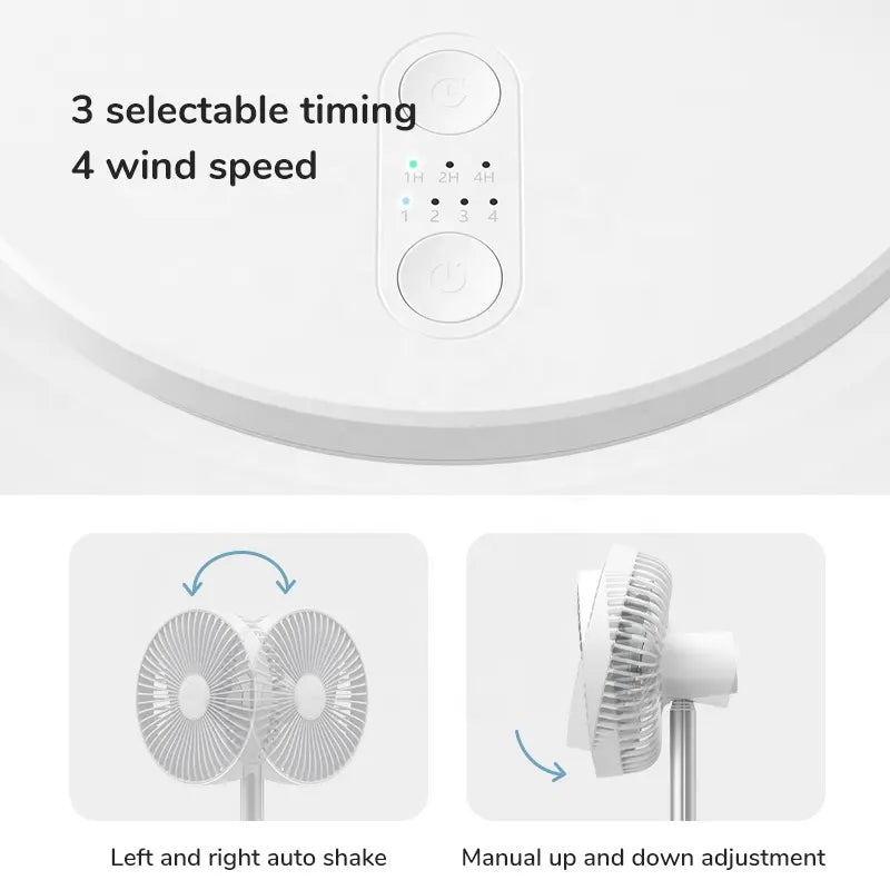 JISULIFE Life7 Portable Table Fan – Light Grey