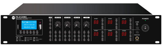 CMX PA-MX Series 6 Zone Matrix Amplifier with USB/SD/FM/Bluetooth (PA-6030MX / PA-6060MX / PA-6120MX) - Deccan Retail
