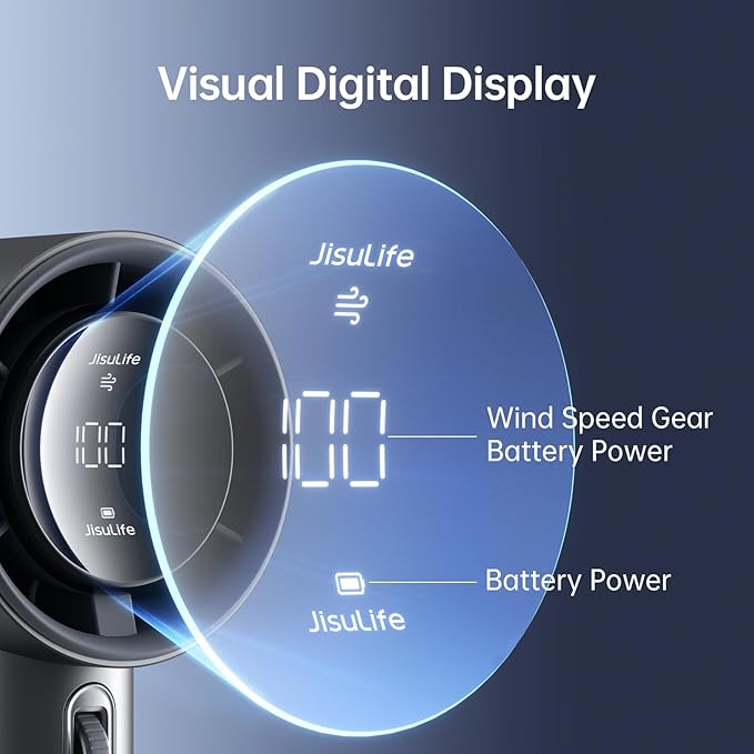 JISULIFE Pro1 S Handheld Fan 5000mAh - Grey - Deccan Retail