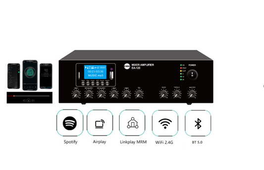 CMX EA-W Series Wi-Fi Internet Streaming Amplifier with USB/SD/FM/Bluetooth (EA-30W / EA-60W / EA-120W) - Deccan Retail