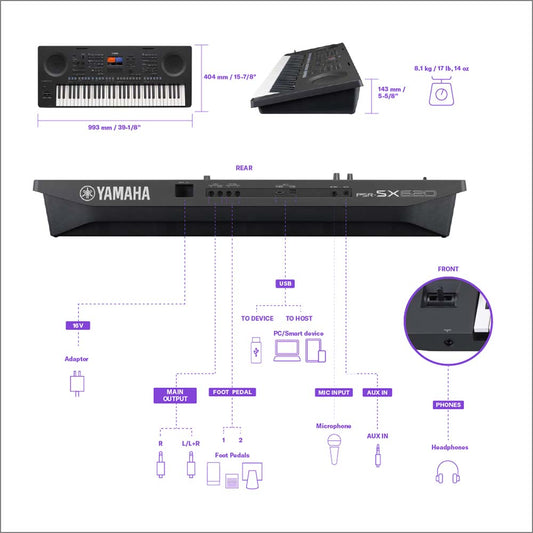 Yamaha PSR-SX620 61-Key Digital Workstation Keyboard
