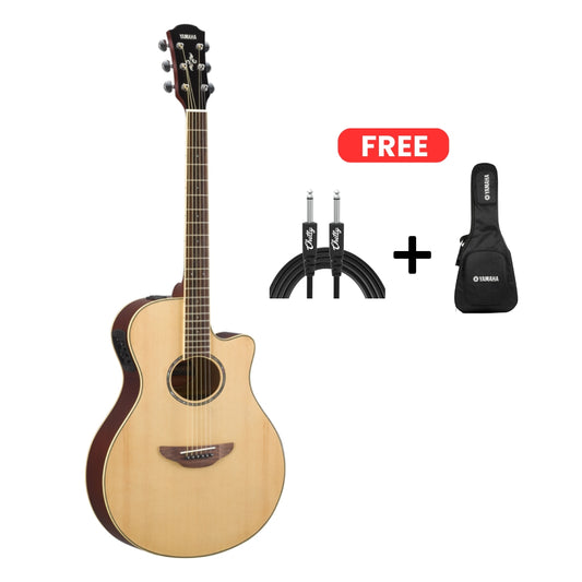 Yamaha APX600 Acoustic-Electric Guitar - Thin Body Mahogany Wood in Natural Finish