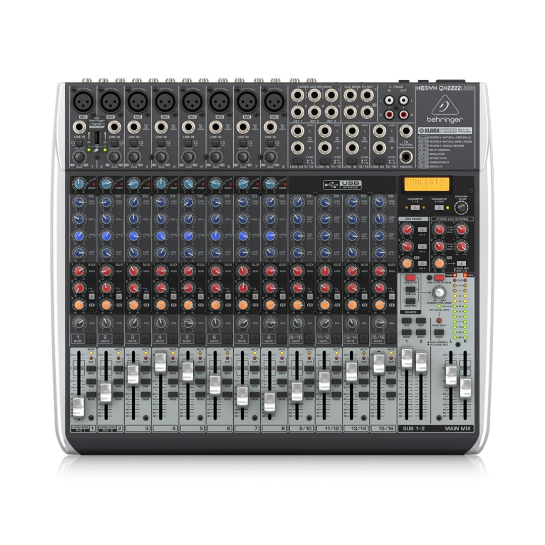 Behringer XENYX QX2222USB 22-Input USB Mixer with Effects
