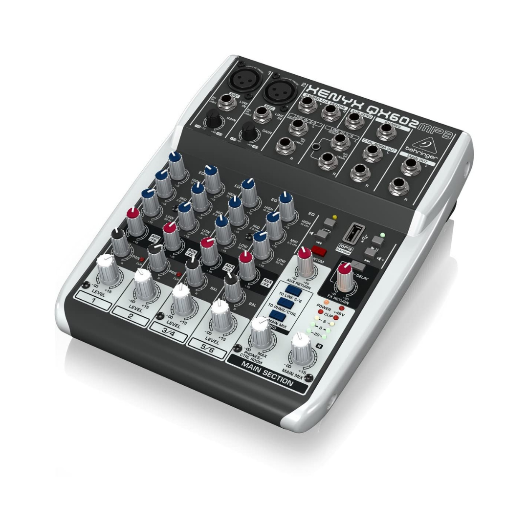 Behringer XENYX QX602MP3 6-Input USB Mixer with MP3 Player