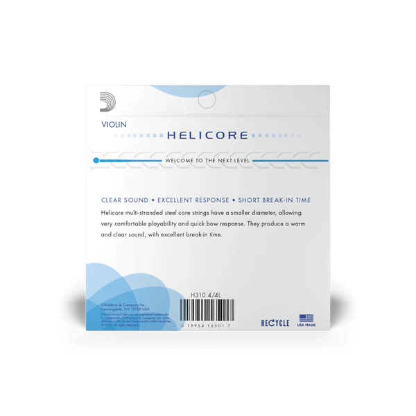 D'Addario Helicore Violin String Set 4/4 Scale Light Tension (H310 4/4L) - Deccan Retail
