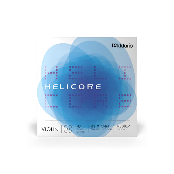 D'Addario Helicore Violin String Set 4/4 Scale Medium Tension (H310 4/4M) - Deccan Retail