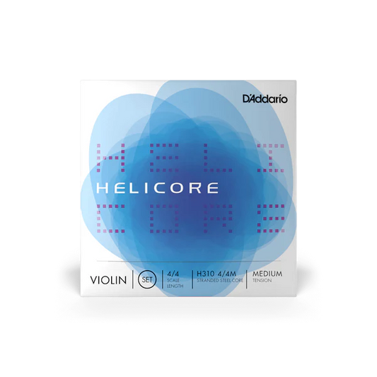 D'Addario Helicore Violin String Set 4/4 Scale Medium Tension (H310 4/4M) - Deccan Retail