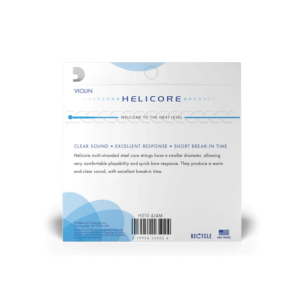 D'Addario Helicore Violin String Set 4/4 Scale Medium Tension (H310 4/4M) - Deccan Retail