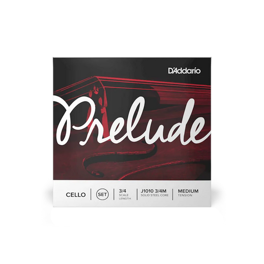 D'Addario Prelude Cello String Set 3/4 Scale Medium Tension (J1010 3/4M) - Deccan Retail