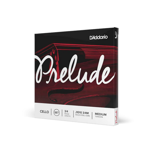 D'Addario Prelude Cello String Set 3/4 Scale Medium Tension (J1010 3/4M) - Deccan Retail
