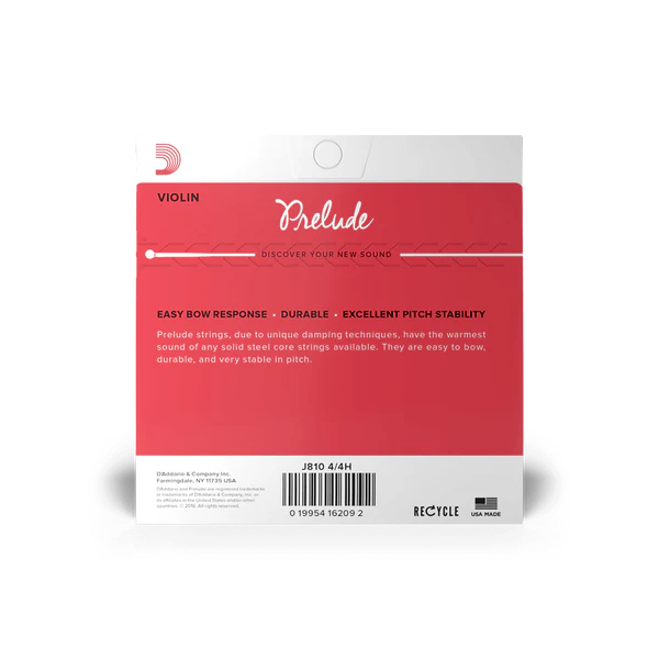 D'Addario Prelude Violin String Set 4/4 Scale Heavy Tension (J811 4/4H) - Deccan Retail