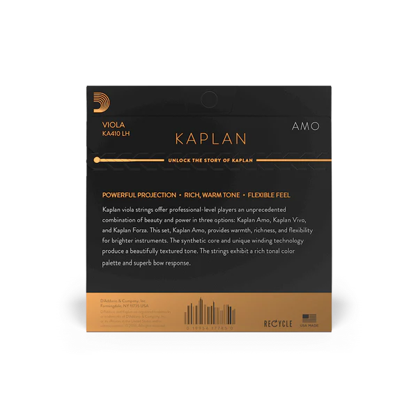 D'Addario Kaplan Amo Viola String Set Long Scale Heavy Tension (KA410 LH) - Deccan Retail