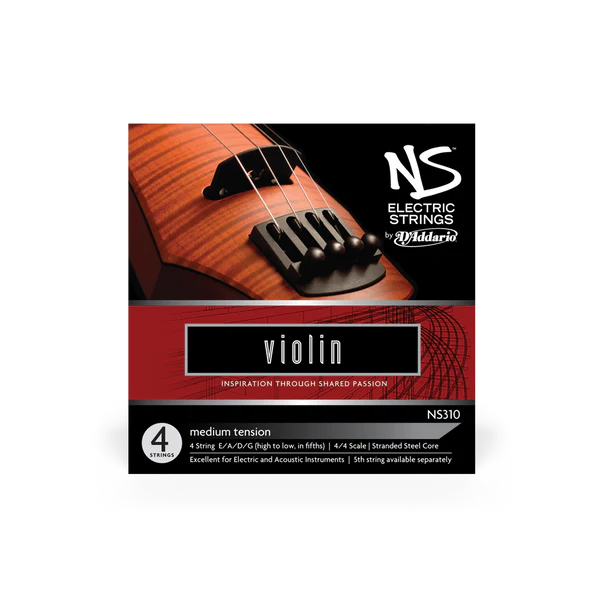 D'Addario NS Electric Violin String Set 4/4 Scale Medium Tension (NS310) - Deccan Retail