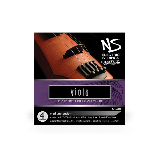 D'Addario NS Electric Viola String Set Long Scale Medium Tension (NS410) - Deccan Retail