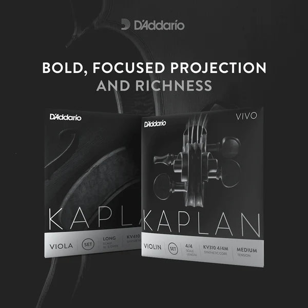 D'Addario Kaplan Vivo Violin String Set 4/4 Scale Heavy Tension (KV310 4/4H) - Deccan Retail