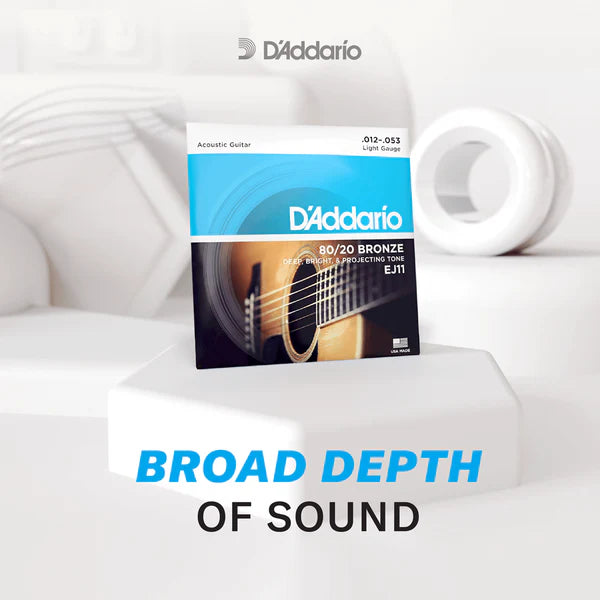 D'Addario EJ10-3D 80/20 Bronze Acoustic Guitar Strings Extra Light 10-47 (3-Pack) - Deccan Retail