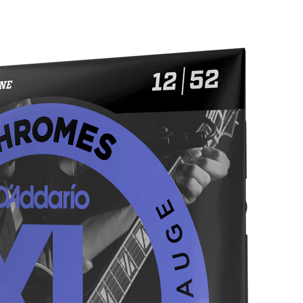 D'Addario ECG25 XL Chromes Flat Wound Electric Guitar Strings 12-52 Light - Deccan Retail