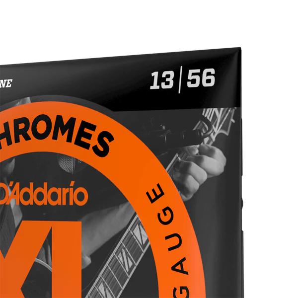 D'Addario ECG26 XL Chromes Flat Wound Electric Guitar Strings 13-56 Medium - Deccan Retail