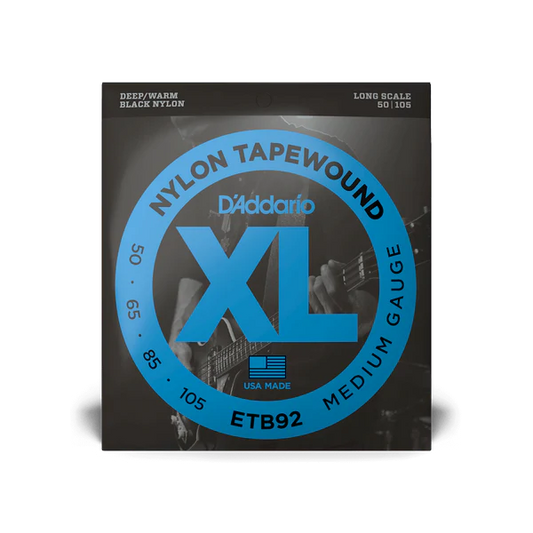 D'Addario ETB92 XL Nylon Tapewound Long Scale Bass Strings 50-105 Medium